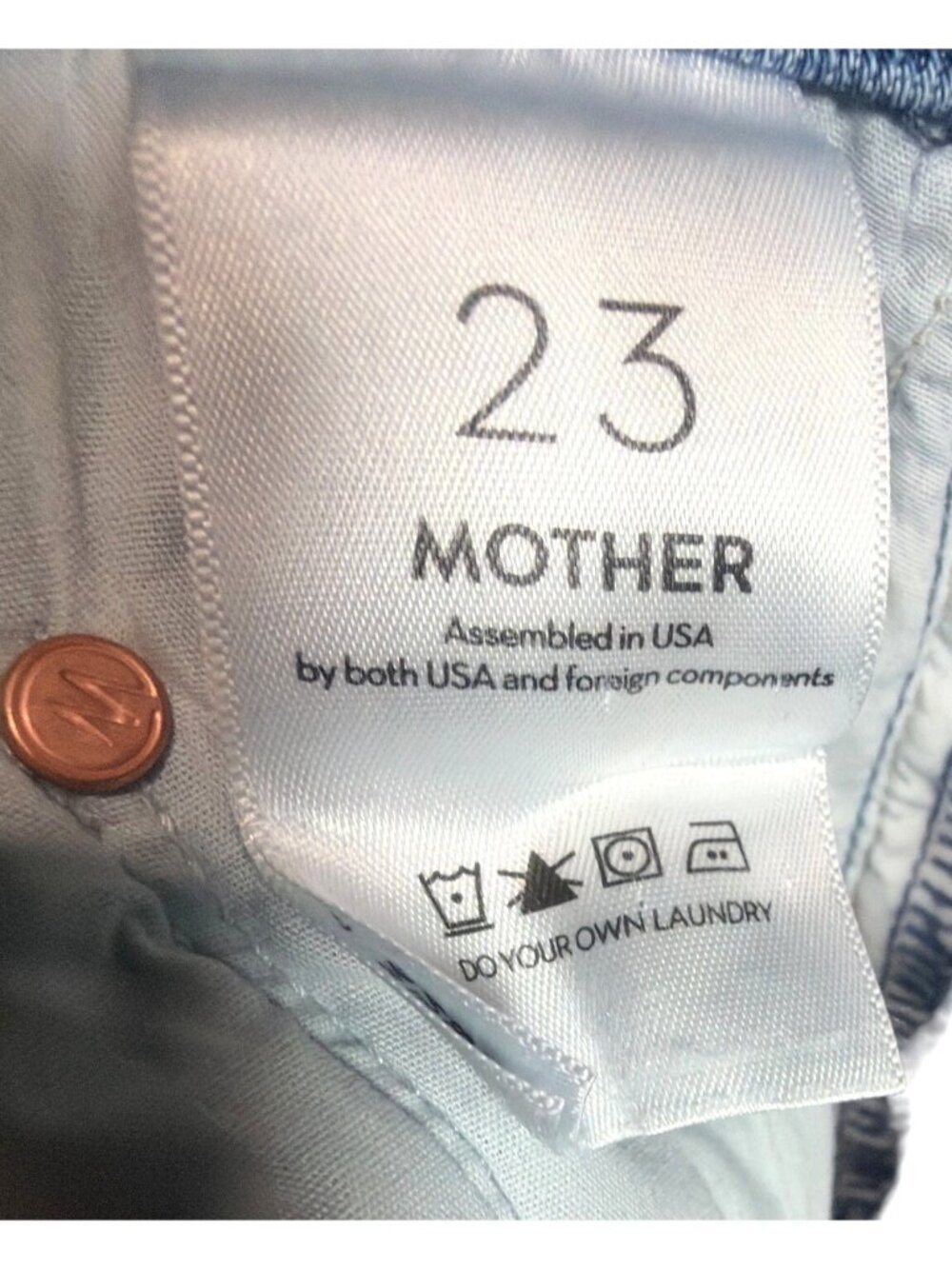 NWT MOTHER The Roller Fray Fan Favorite Wide Leg Jeans Size 23 MSRP $258 - Picture 6 of 8